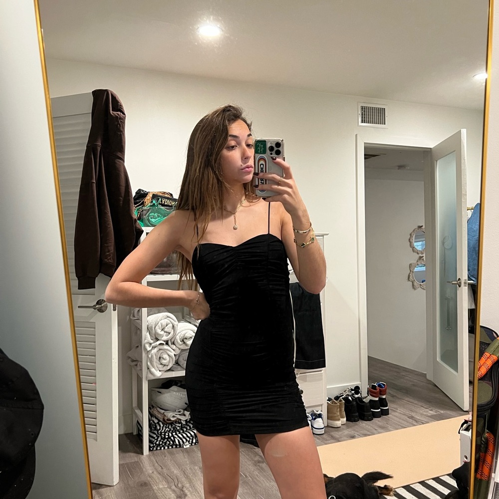 Black Ruched Dress
